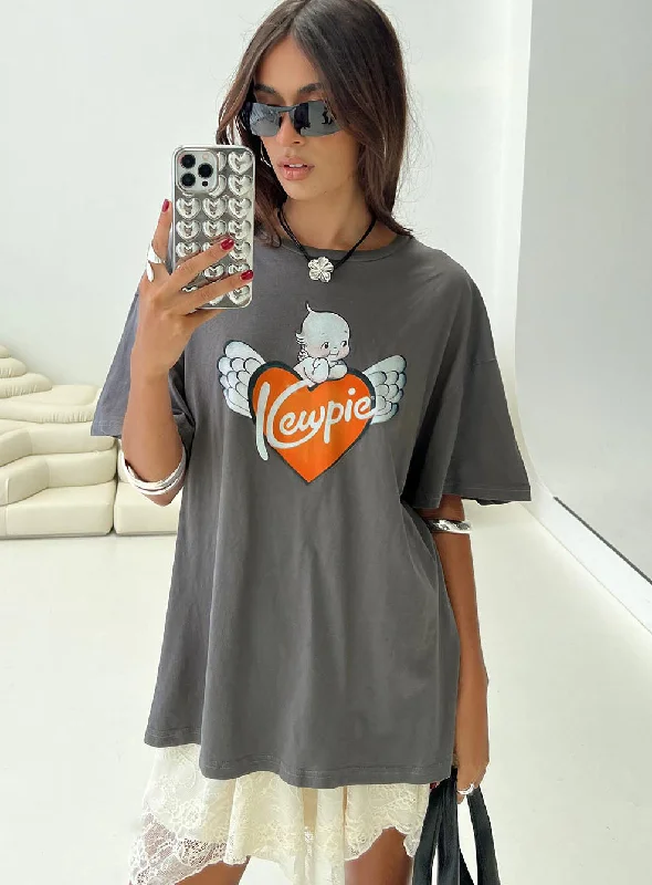 Kewpie Oversized Tee Washed Black