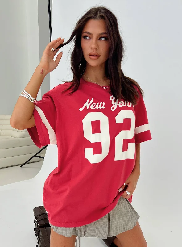 New York 95 Oversized Tee Red