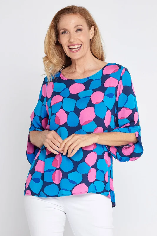 Raven Top - Pink/Cobalt Spot