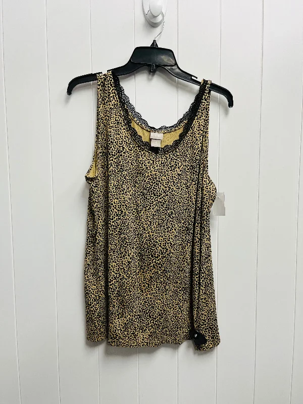 Animal Print Top Sleeveless Chicos, Size Xl