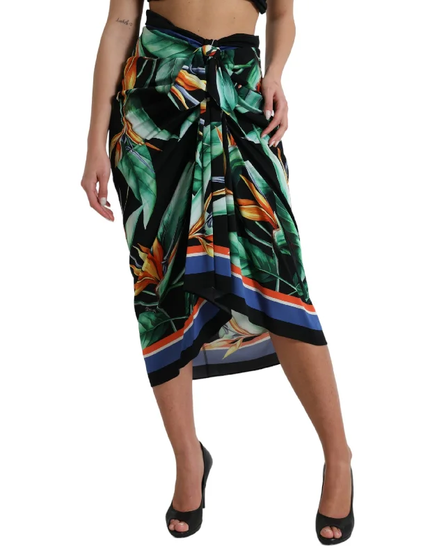 Dolce & Gabbana  Strelitzia High Waist Wrap Midi Women's Skirt