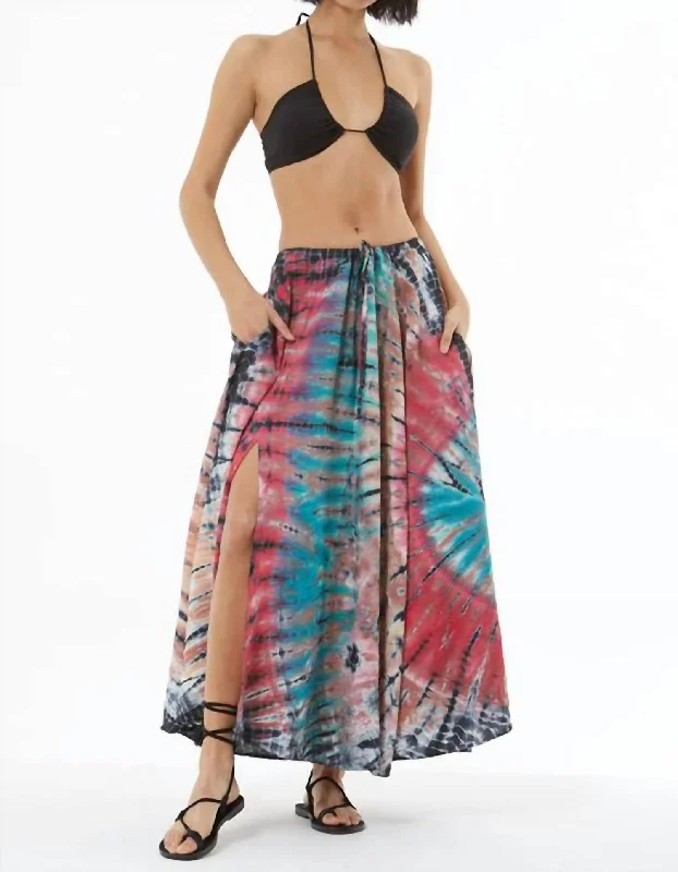 Monty Maxi Skirt In Verdigris Tropic