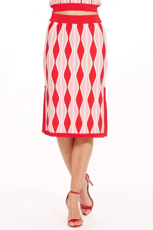 Niska Skirt In Harlequin Pink