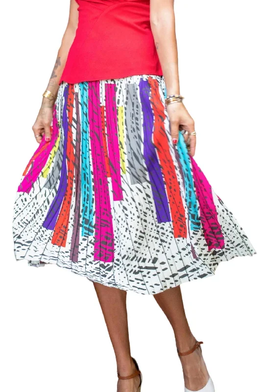 Women's Ingrid Pleated Midi Skirt In Battenburg