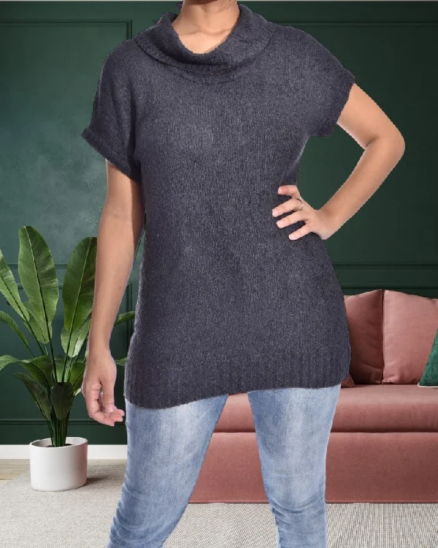 Cowl Neck Jersey Charcoal