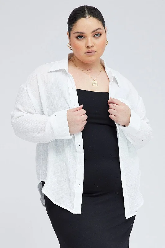 White Relaxed Shirt Long Sleeve