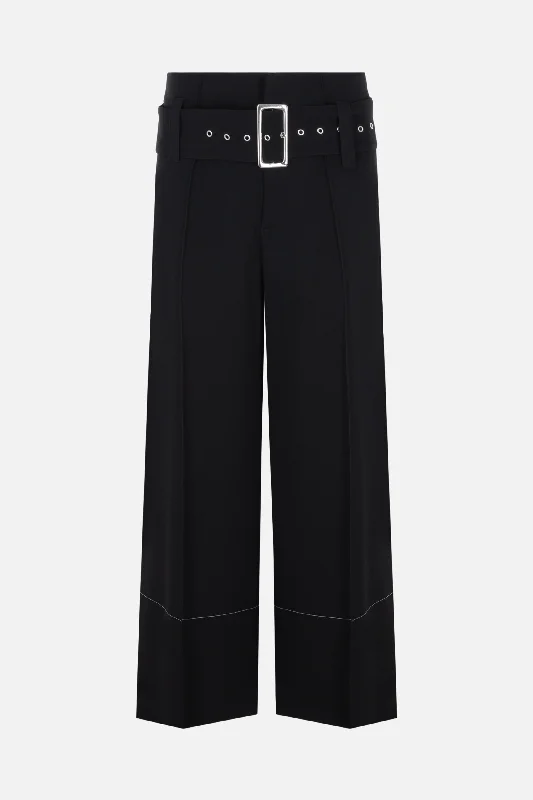 jersey wide-leg cropped pants