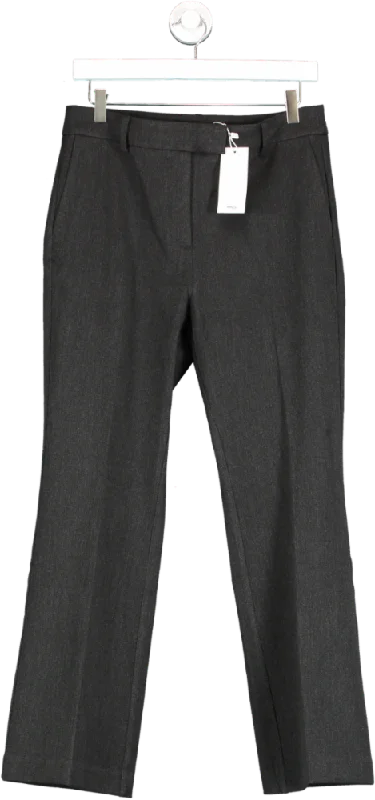 MANGO Grey Cropped Flared Trousers BNWT UK 12