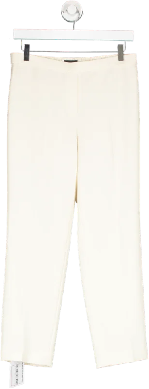 Theory Cream Tapered Leg Trousers UK 8