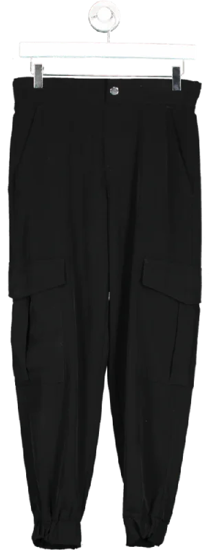 ZARA Black Slim Fit Cargo Trousers UK XS