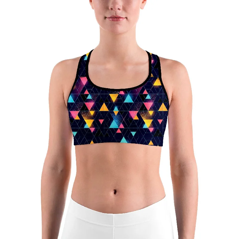 Neon Triangle Rave Sports bra