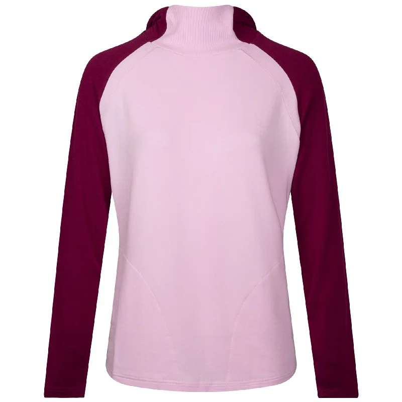 Womens Color Block Hoodie Fig/Pink - AW23