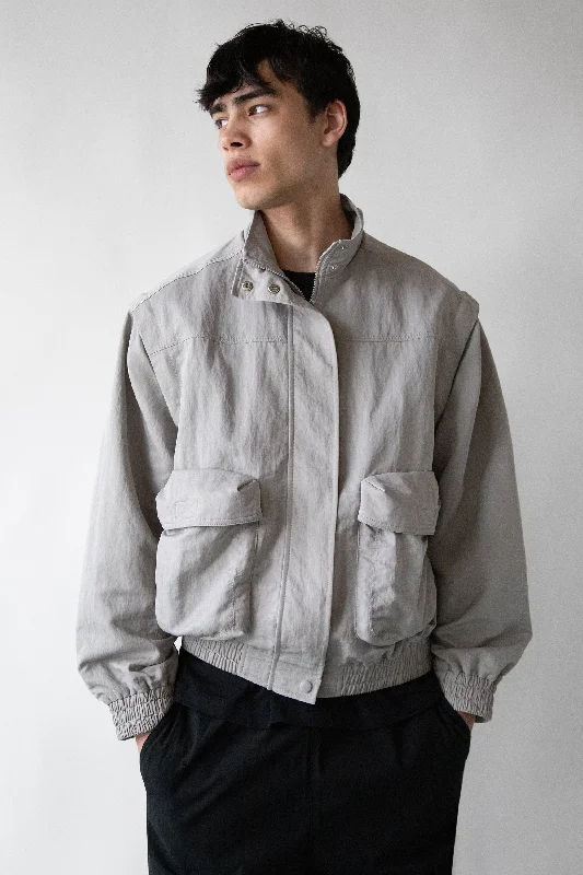 NYLON BOMBER WITH ZIP-OFF SLEEVES