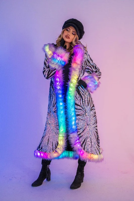 Women's LED Sequin Temptress Coat in "Black Lilac"