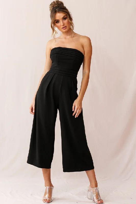 Chosen Strapless Wide Leg Jumpsuit Black