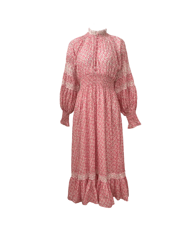 Cotton Slub Maxi Dress in Petite Pink