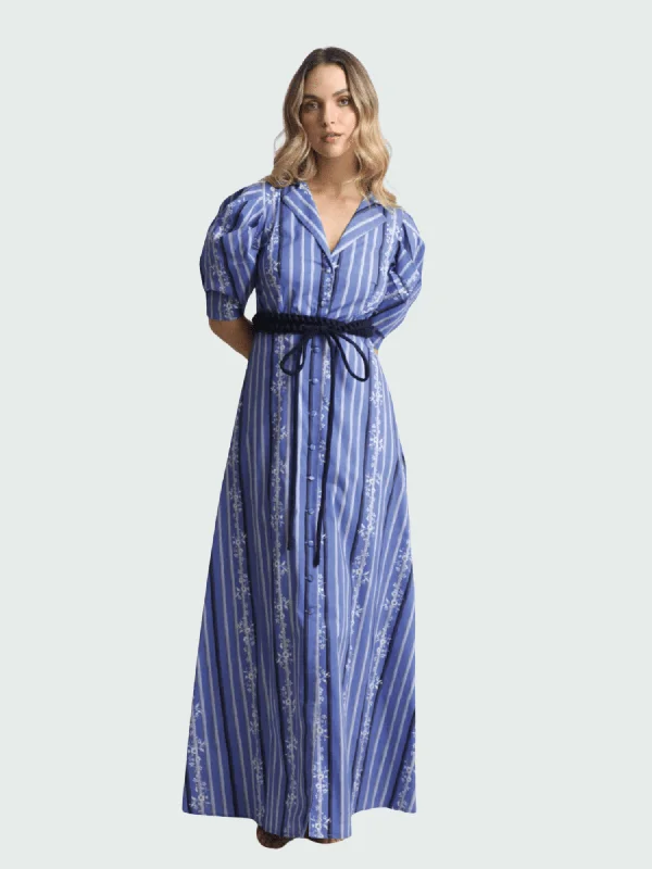 Caroline Maxi Dress in Bamboo Blue