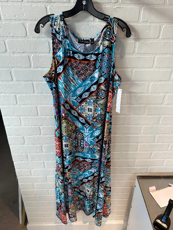 Dress Casual Maxi By Attitude In Black & Blue, Size: Xl