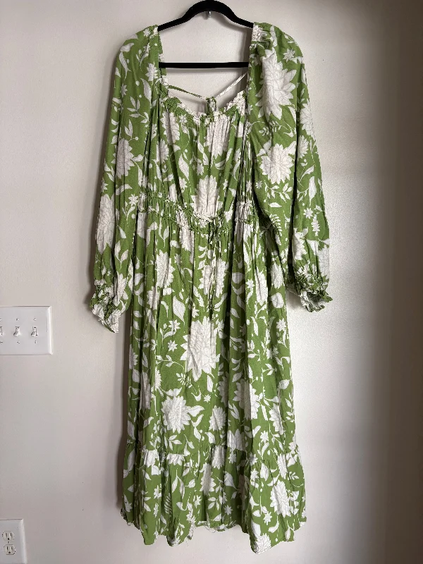 Dress Casual Maxi By Ava & Viv In Green, Size: 3x