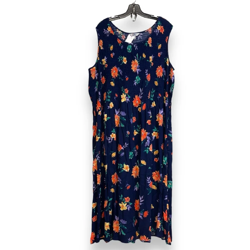 Dress Casual Maxi By Croft And Barrow O In Floral, Size: 2x