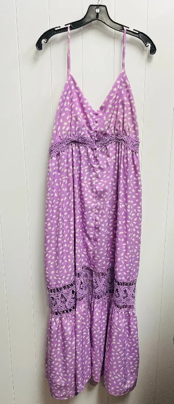 Dress Casual Maxi By White Birch In Purple & White, Size: 2x