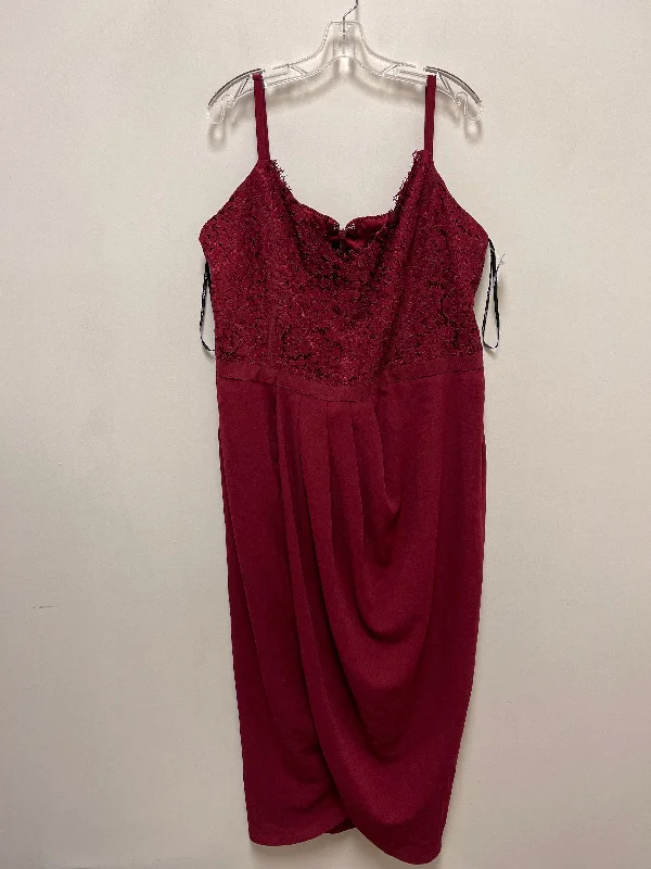 Dress Casual Midi By City Chic In Red, Size: 2x