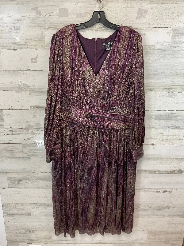 Dress Party Midi By Jessica Howard In Purple, Size: 1x