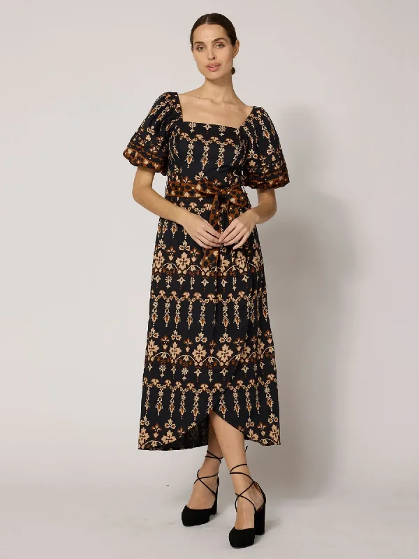 Lucia Midi Dress in La Vie Print