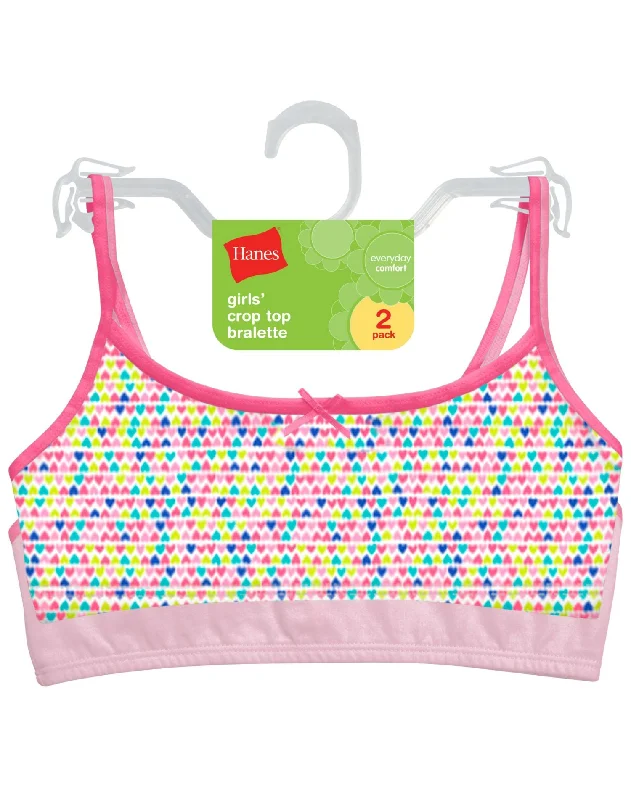 Hanes Girls' Cotton Pullover Bra 2-Pack