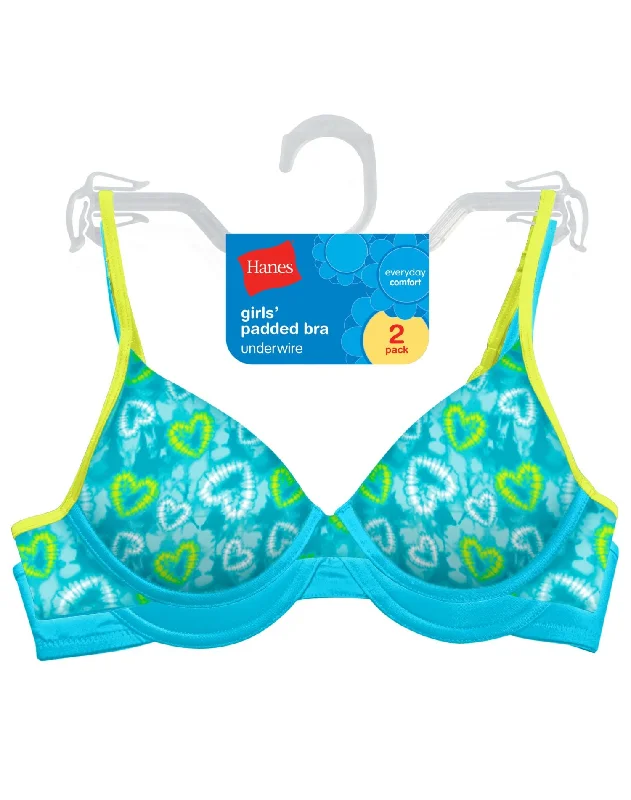 Hanes Girls' Padded Underwire Bra 2-Pack