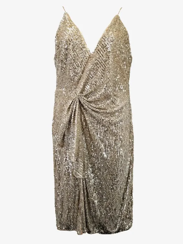 Aidan Mattox Mirrorball Draped Column Party Dress Size 16