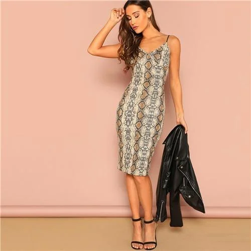 FashionSierra - Multicolor Sexy Party Backless Leopard Print Cami Sleeveless Pencil Skinny Club Dress Autumn Night Out Women Dresses