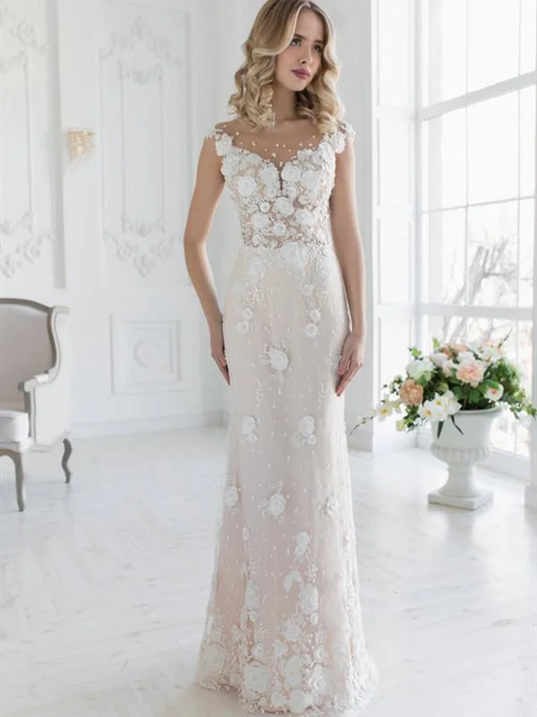 Elegant Appliques 2020 Wedding Dresses, Fancy Lace Popular Wedding Dresses