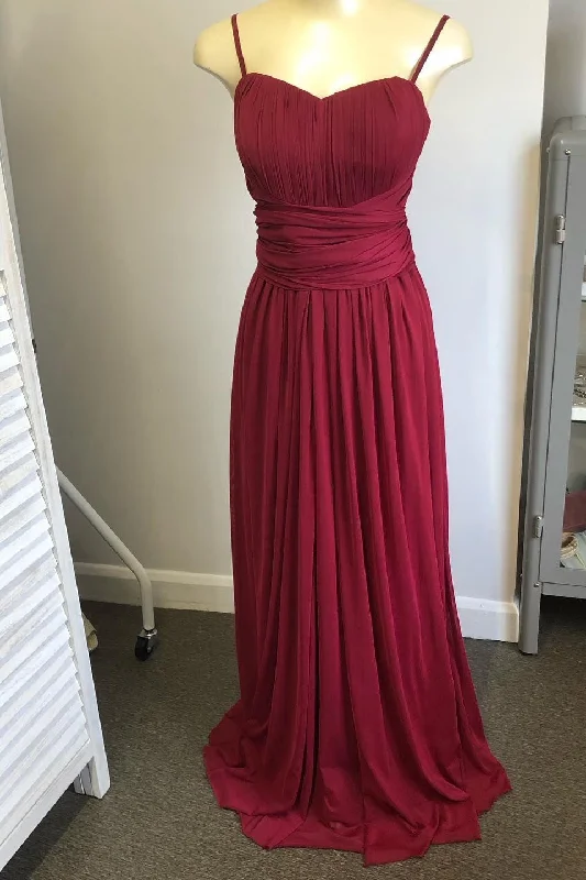 Convertible Burgundy Long Bridesmaid Dress