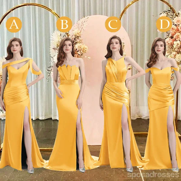 Mismatched Mermaid Marigold Sexy Elegant Mermaid Long Bridesmaid Dresses, BD3393