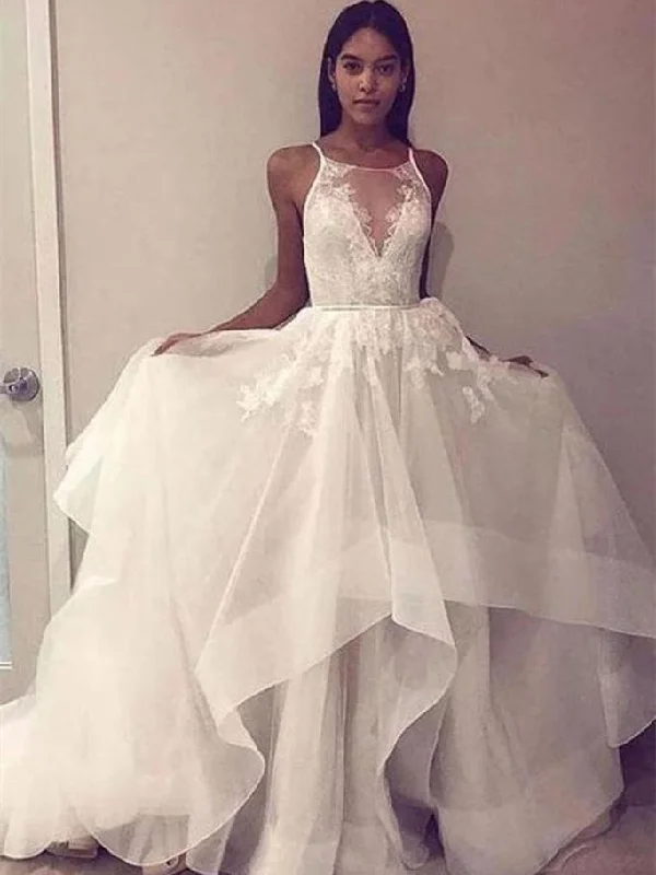 Popular Tulle Lace Wedding Dresses, Bridal Gown, Long Wedding Dresses, Affordable Wedding Dresses